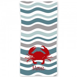 Waves with Crab Personalized Shower Curtain