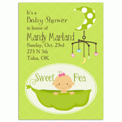Sweet Pea Baby Shower Invitation