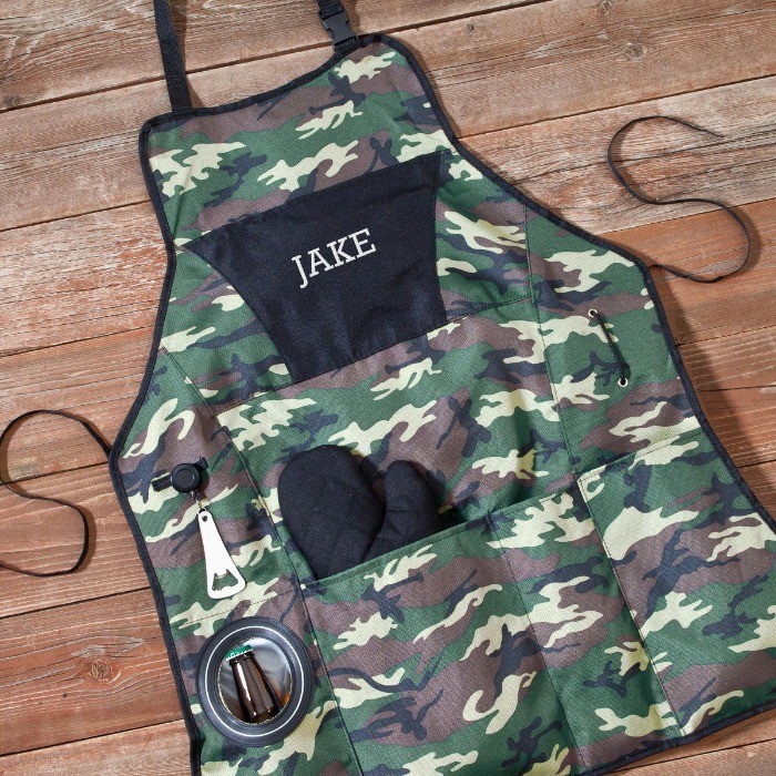 Personalized Deluxe Grilling Apron in Camo Camouflage  Gifts for Dad  Gifts for Men  Dad Gifts