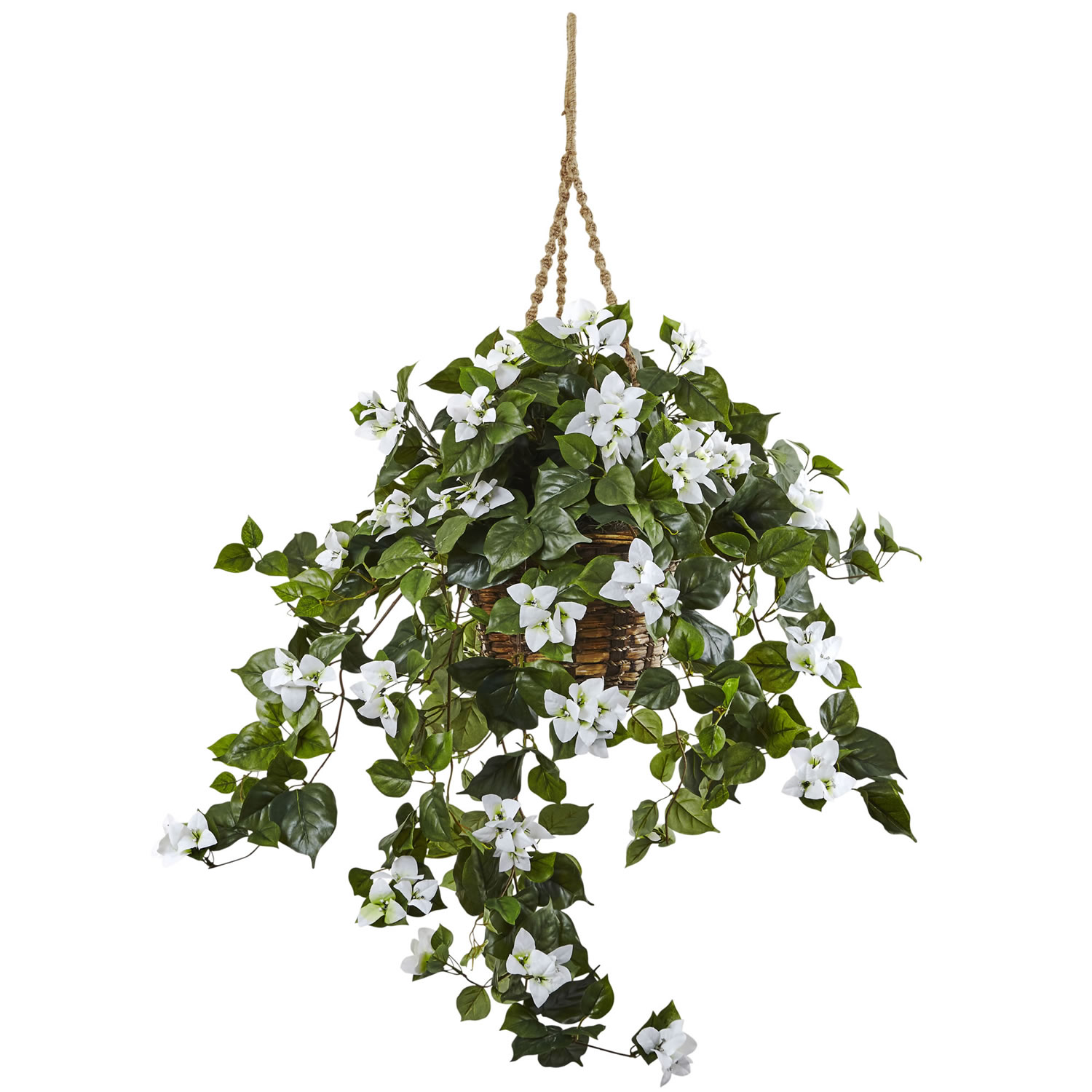 White Flower Hanging Basket