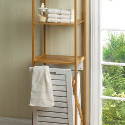 Bamboo Hamper with Storage Shelves