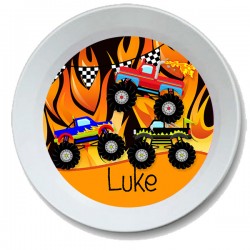 Monster Trucks Moto Flames Personalized Plate