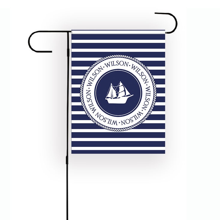 Nautical Personalized Garden Flag All, Nautical Garden Flags