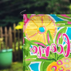 Personalized Tropical Pineapple Garden Flag
