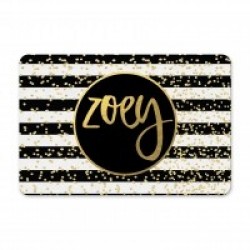 Personalized Faux Glitter Glam Stripes Pet ID Tag