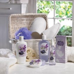 Blueberry scented spa gift basket